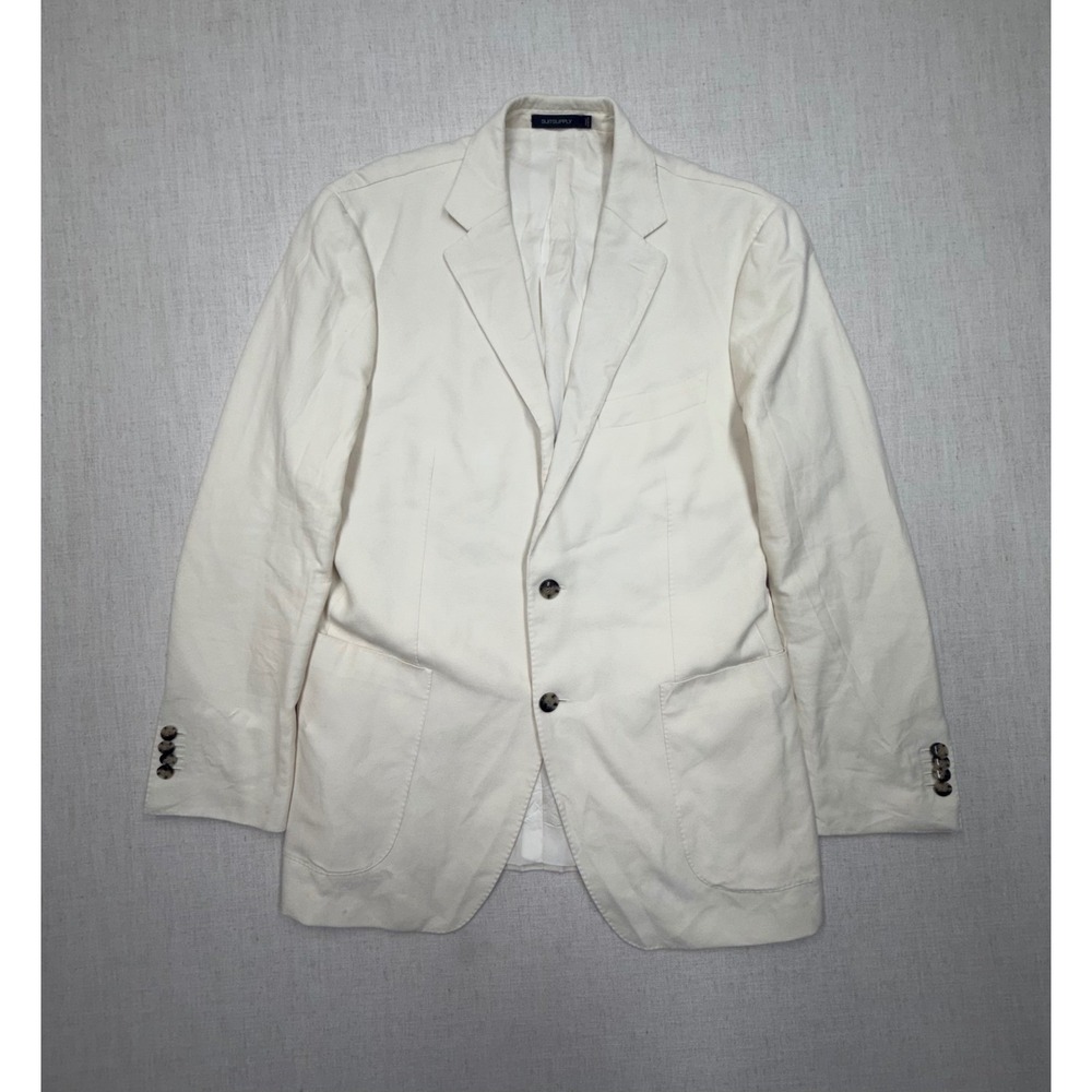 Suitsupply Subalpino Italy 100% Cotton Cream Sport Coat Blazer Men's 40R